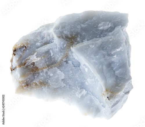 rough Angelite (Blue Anhydrite) stone on white photo