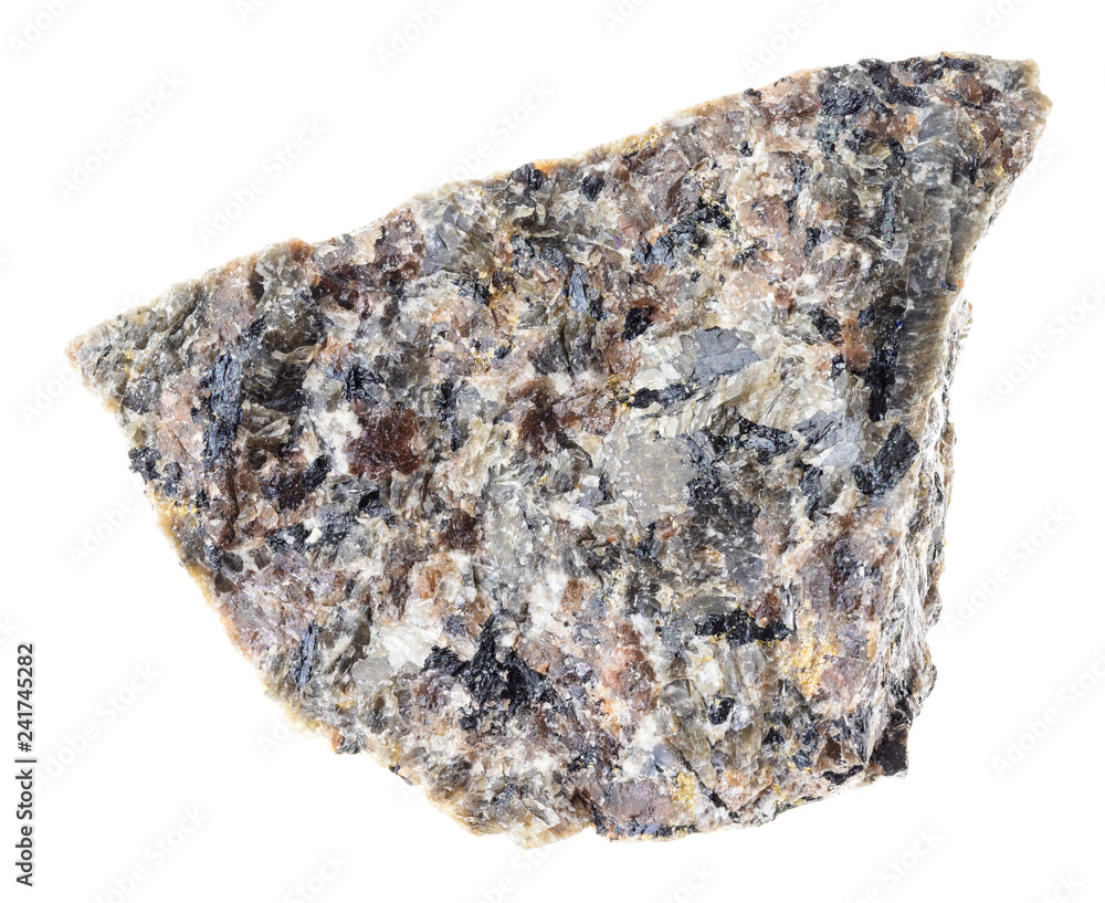 raw spreusteined Urtite rock on white