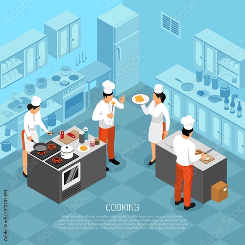 Cook Duties Isometric Composition 