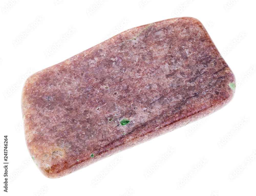 polished pink Aventurine stone on white polished pink Aventurine stone on white
