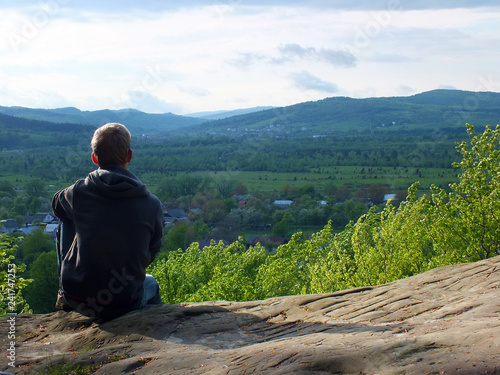 man on the top of mountain