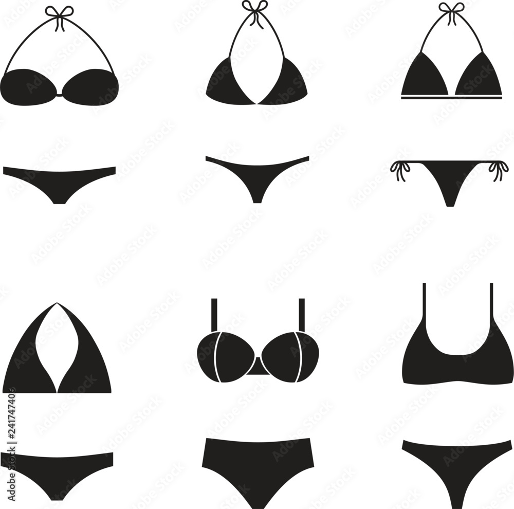 Fototapeta Set of vector swimsuits shapes