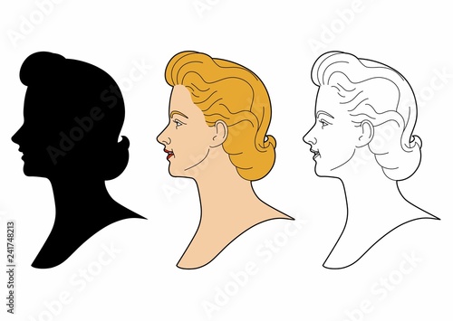 Vintage woman profile