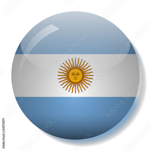 Argentine flag glass button vector illustration