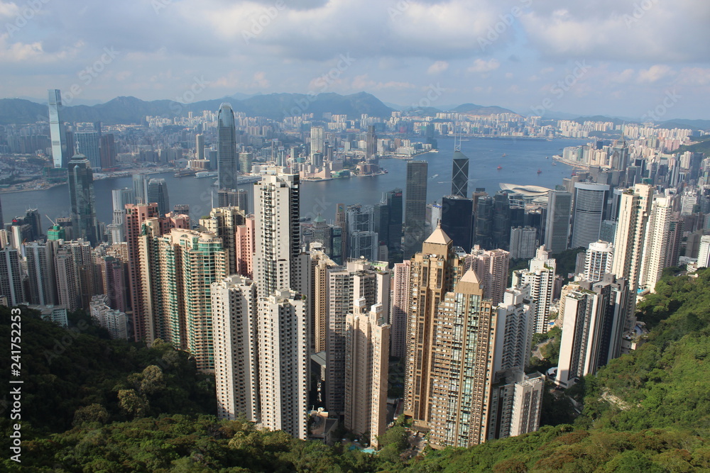 Naklejka premium Hong Kong Skyline