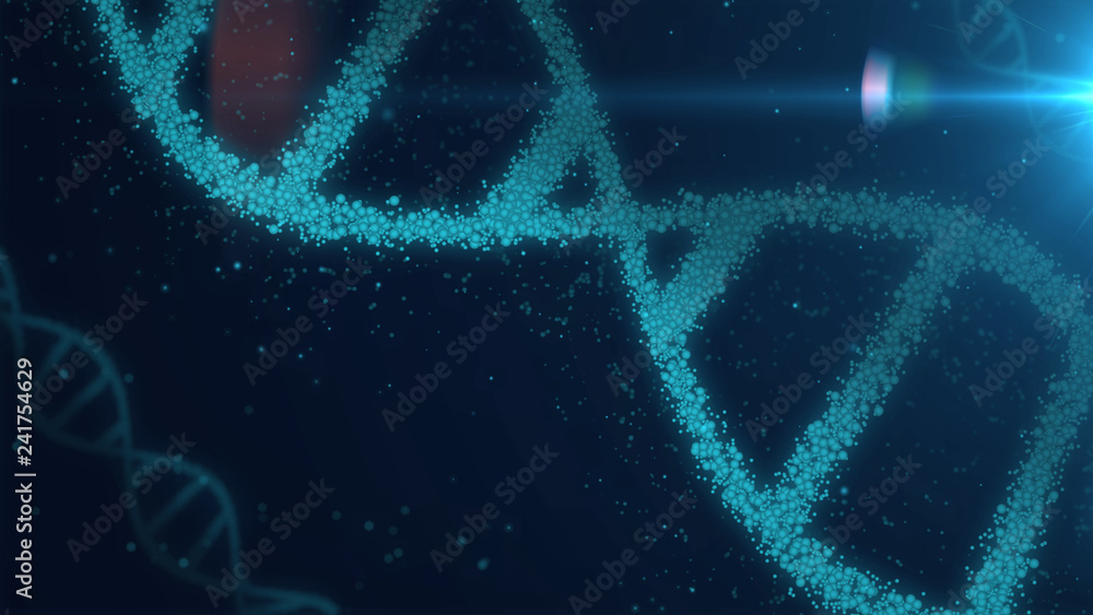 DNA helix particles illustration DNA helix particles illustration