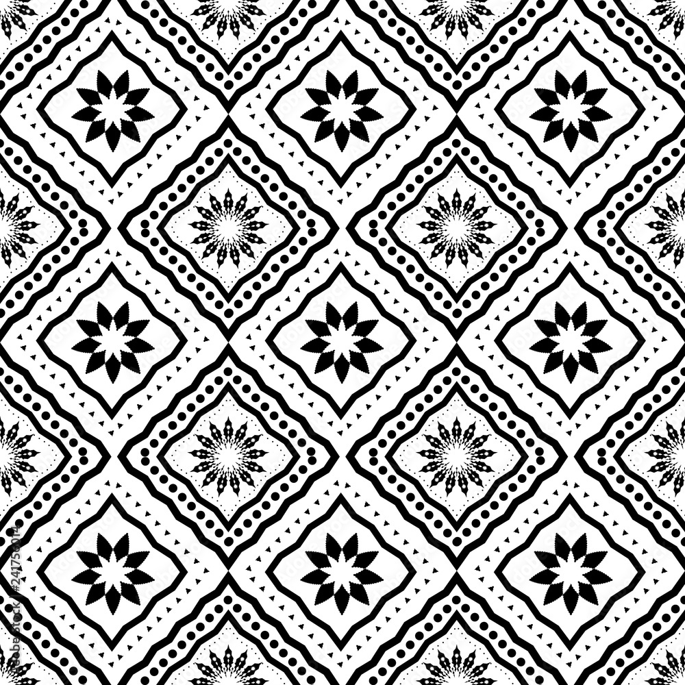 Art Deco Batik Seamless Pattern Decorative Background