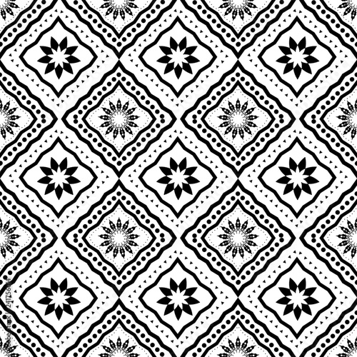 Art Deco Batik Seamless Pattern Decorative Background