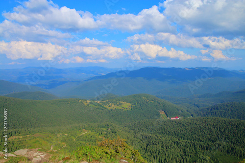look at the clouds from a height of the Carpathian Mountains.