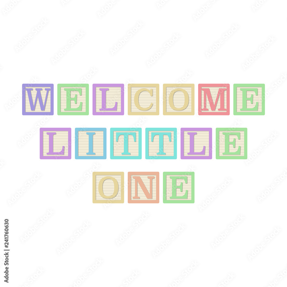 Welcome Little One Alphabet Blocks - Pastel alphabet blocks spelling Welcome Little One Welcome Little One Alphabet Blocks - Pastel alphabet blocks spelling Welcome Little One