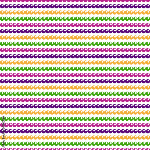 Bead Necklaces Seamless Pattern - Rows of colorful Mardi Gras bead necklaces