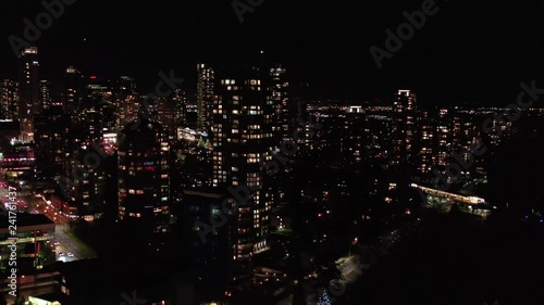 Wallpaper Mural Cityscape Night. Aerial Flight. Evening illumination. 4K Torontodigital.ca
