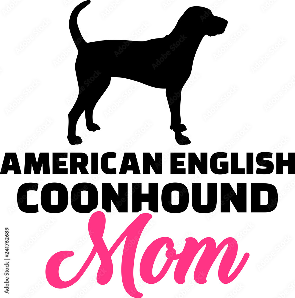 American English Coonhound mom silhouette American English Coonhound mom silhouette