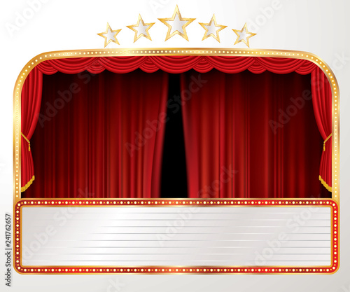 Canvas Print extra wide red billboard stars