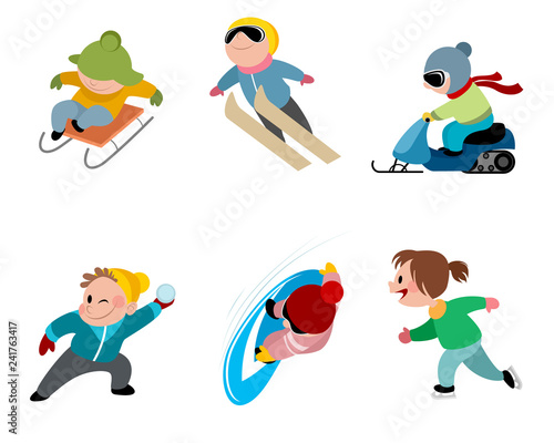 Children and winter games