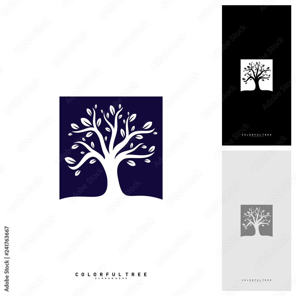 Colorful Tree Logo Design Template. Luxury Tree logo Concepts. Nature Logo Concepts Vector