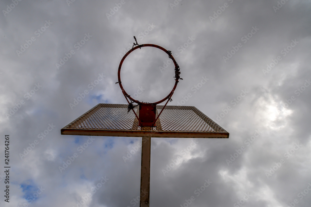 Basket ball hoops on a cloudy day Basket ball hoops on a cloudy day