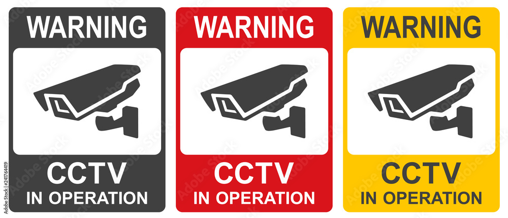 Set of Closed Circuit Television Signs. CCTV vector illustration. Set of Closed Circuit Television Signs. CCTV vector illustration.