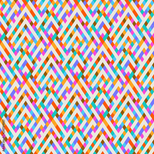 Vector geometric seamless chevron pattern with angles and geometric shapes