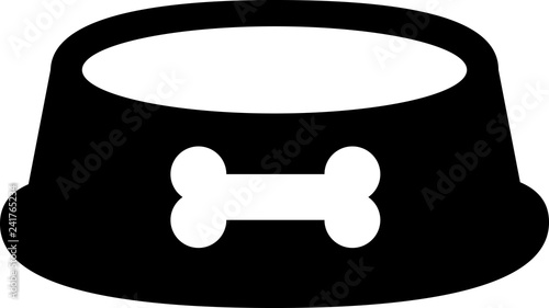 Bowl with dog chew bone