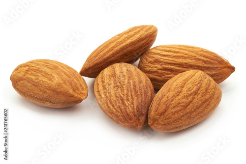 Almond. Almond nuts, close-up isolated on a white background