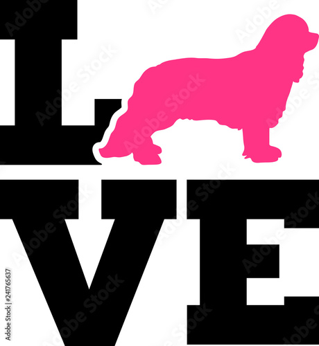Cavalier King Charles love with pink silhouette