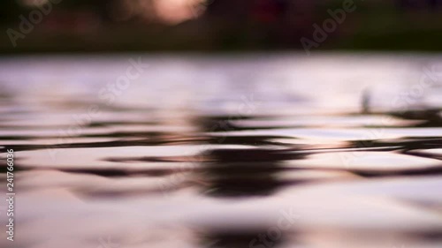 Water Ripple on Small Pond at Sunset Calm Abstract Waves
