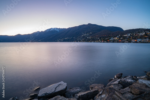 Wallpaper Mural Lake maggiore in evening toward Ascona city Torontodigital.ca