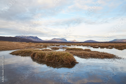 thingvellir  reflection in water