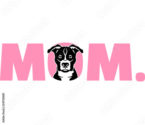 Pit Bull mom in pink