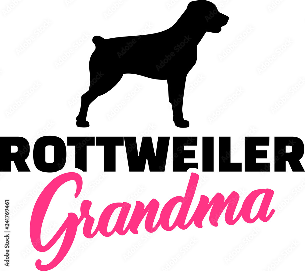 Rottweiler Grandma with silhouette