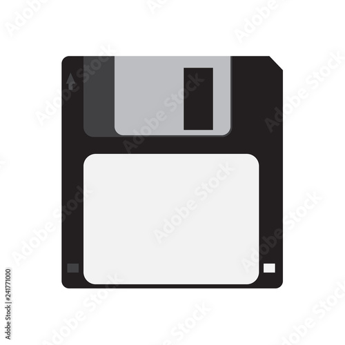 Floppy disk black icon vector design illustration