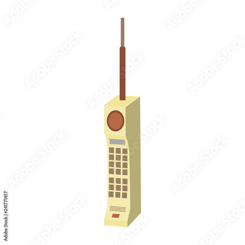 Retro mobile phone flat icon vector design illustration