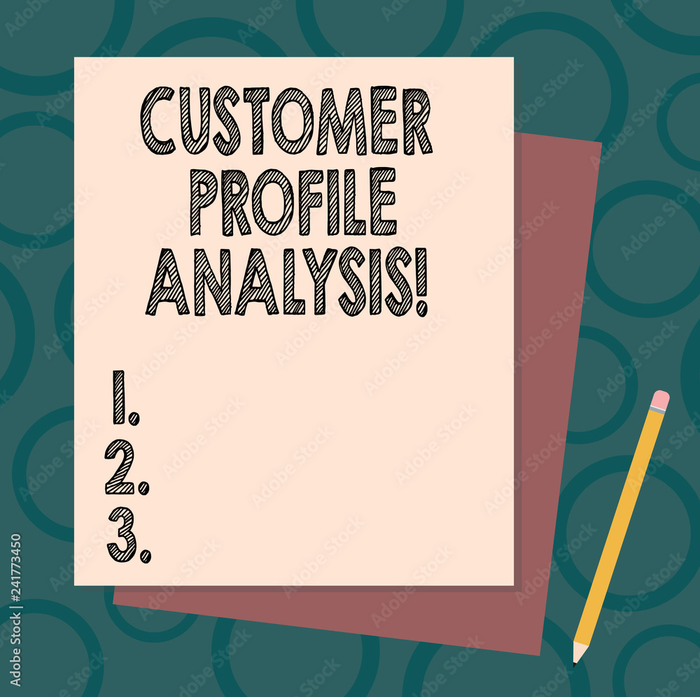 Customer Analysis Lettering Handwriting text writing Customer Profile Analysis. Concept meaning ...