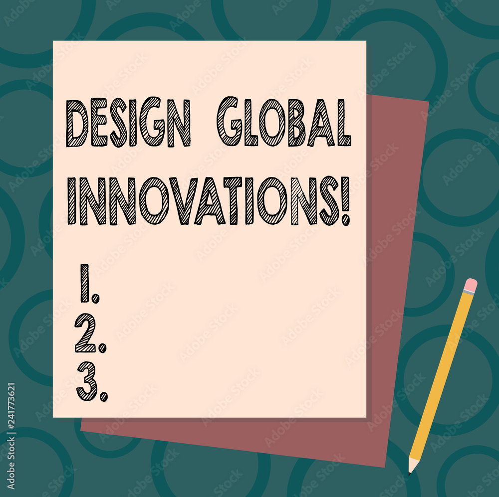 Handwriting text writing Design Global Innovations. Concept meaning use