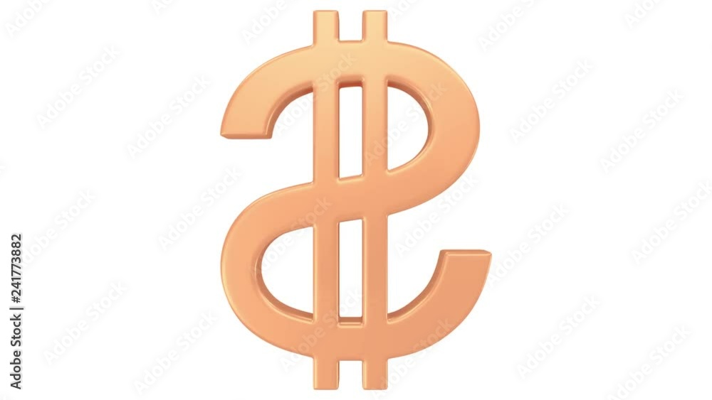 Rotating Bronze Dollar Sign 3D Animation in Alpha Rotating Bronze Dollar Sign 3D Animation in Alpha