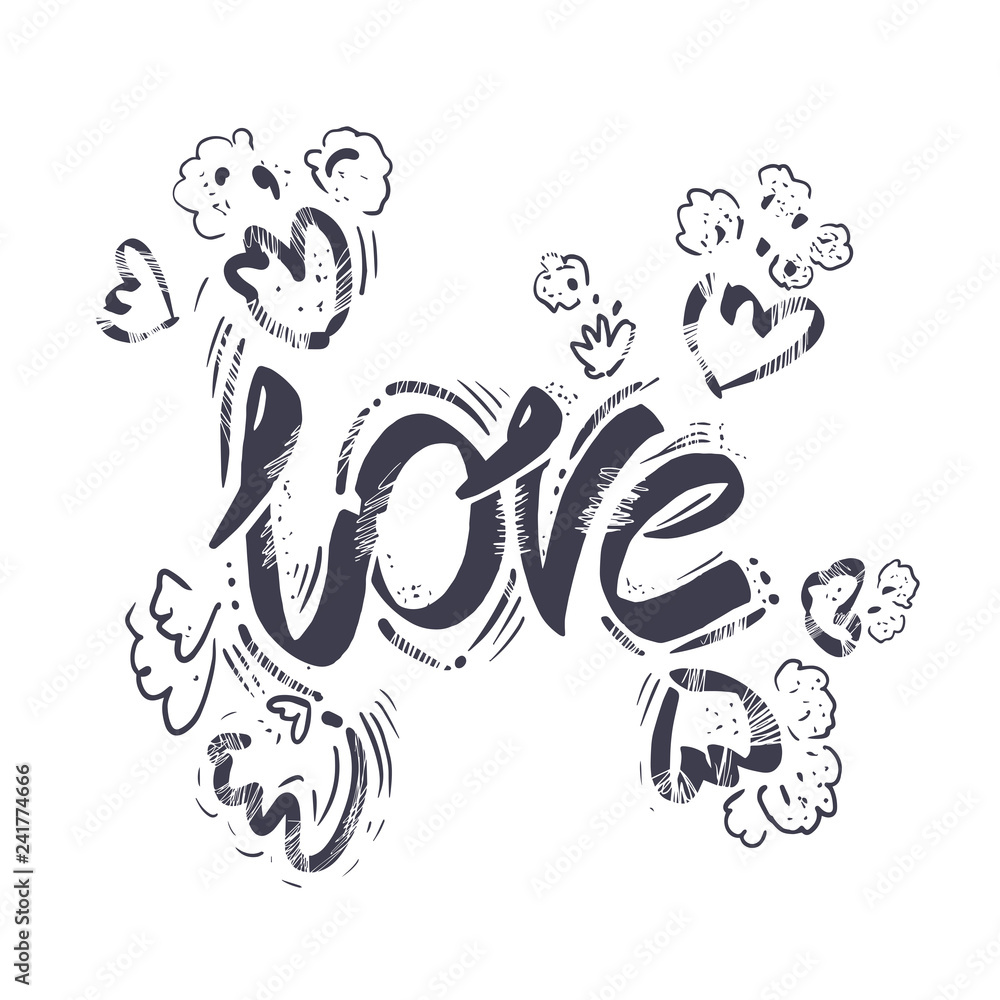Inspirational quote about love. Typography card with white background Inspirational quote about love. Typography card with white background