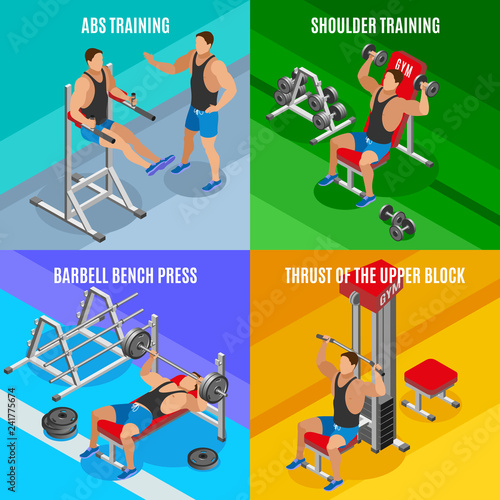 Body Building Isometric Design Concept