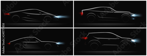 Dark Car Profiles Set