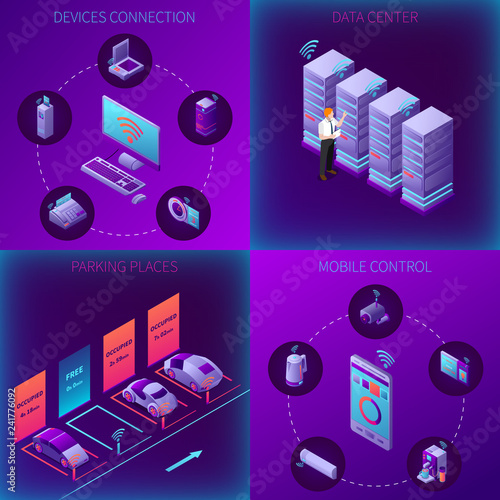 Iot Business Office Isometric Concept
