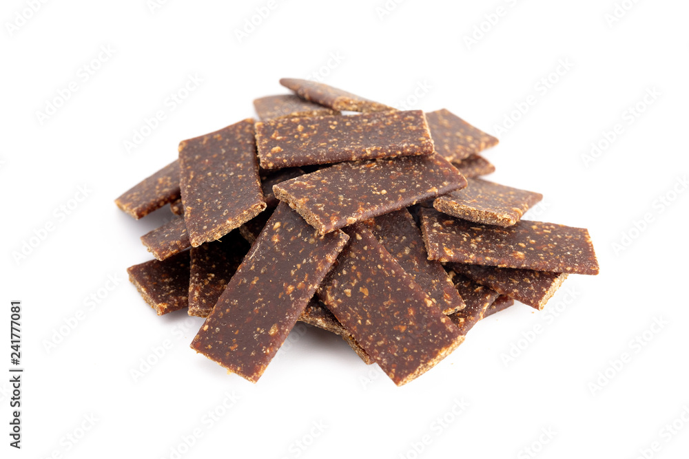 Beef Jerky for Dogs on a White Background Beef Jerky for Dogs on a White Background