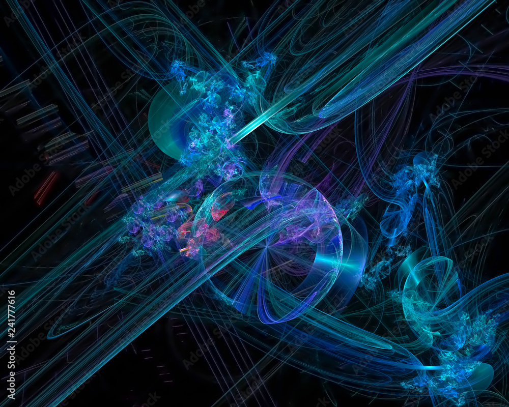 Fototapeta premium abstract digital fractal, beautiful background, disco