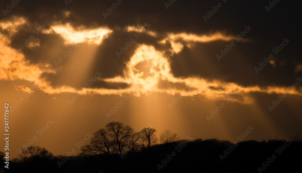 Sunset over the Cheshire countryside 