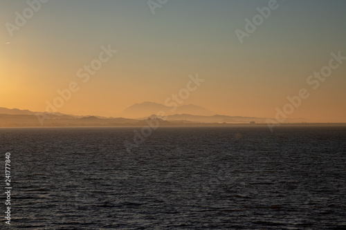 Sunrise on the Albanian coast  port of Durres