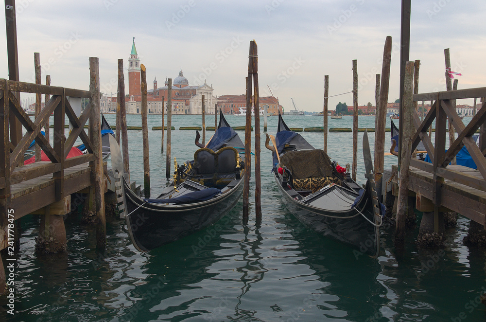 two gondolas in Venice