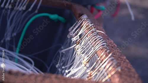 Fishing Seine, hooks close-up. For sea fishing