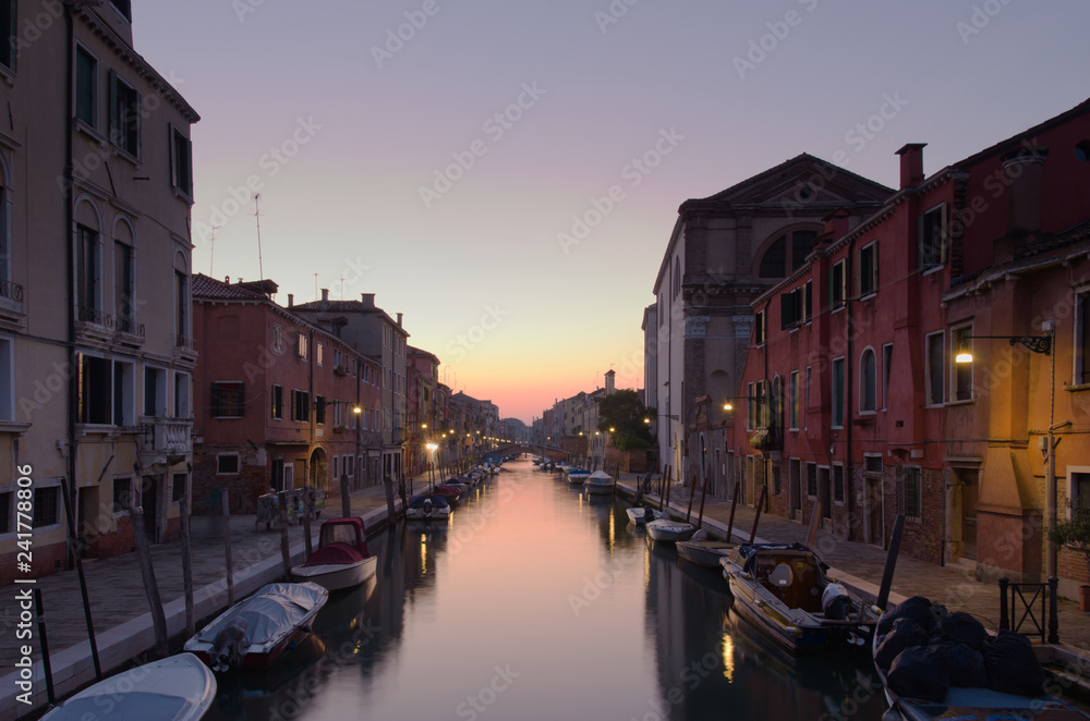 Early morning canal in Venice