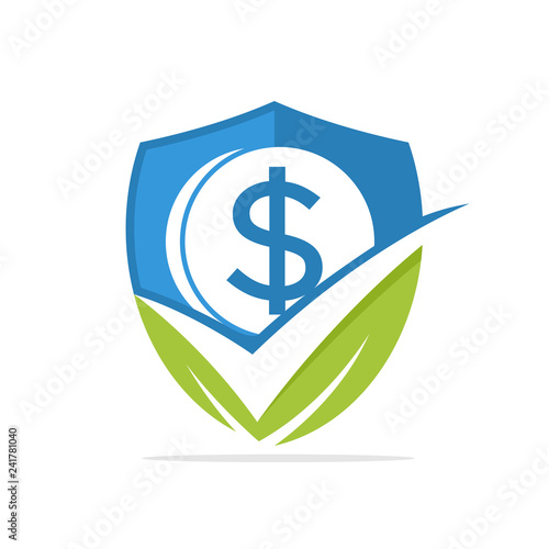 Vector illustration icon with the concept of the best solution for financial investment protection with dollar currencies, United States