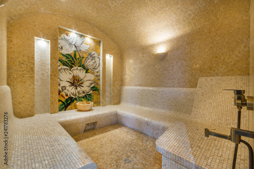 Interior of Turkish sauna. Turkish steam bath - hammam photo