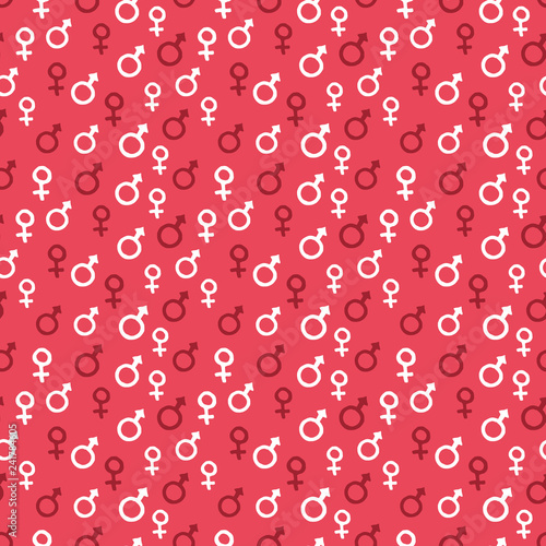 Mars and Venus seamless pattern vector illustration. Hand drawn sketched doodle gender background